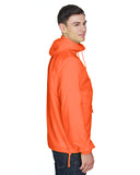 UltraClub Adult Quarter-Zip Hooded Pullover Pack-Away Jacket 8925